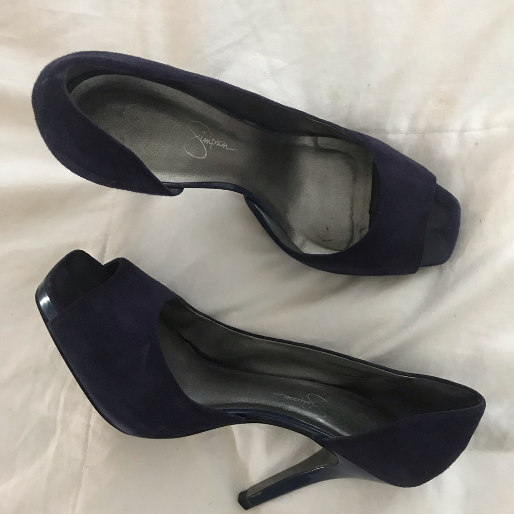 Jessica Simpson Navy Suede Pumps 8